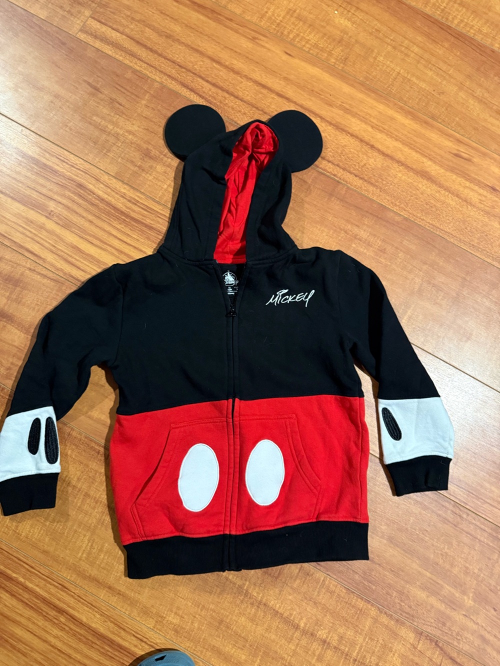 Mickey Mouse Inspired Red & Black Hooded Zip-Up